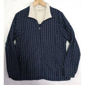 LL Bean Women's Full Zip Fleece Sweater Size XL Polyester Blue